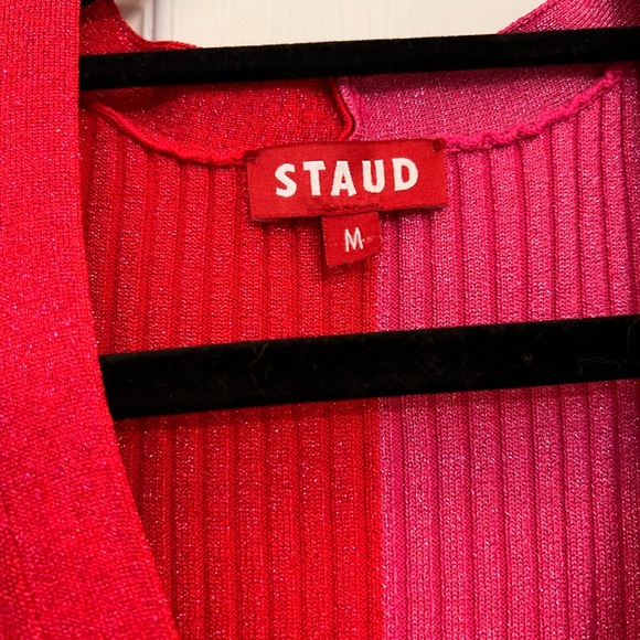 STAUD Shoko Colorblock Body-Con Ribbed Long Sleeve Sweater Dress - Picture 3 of 8